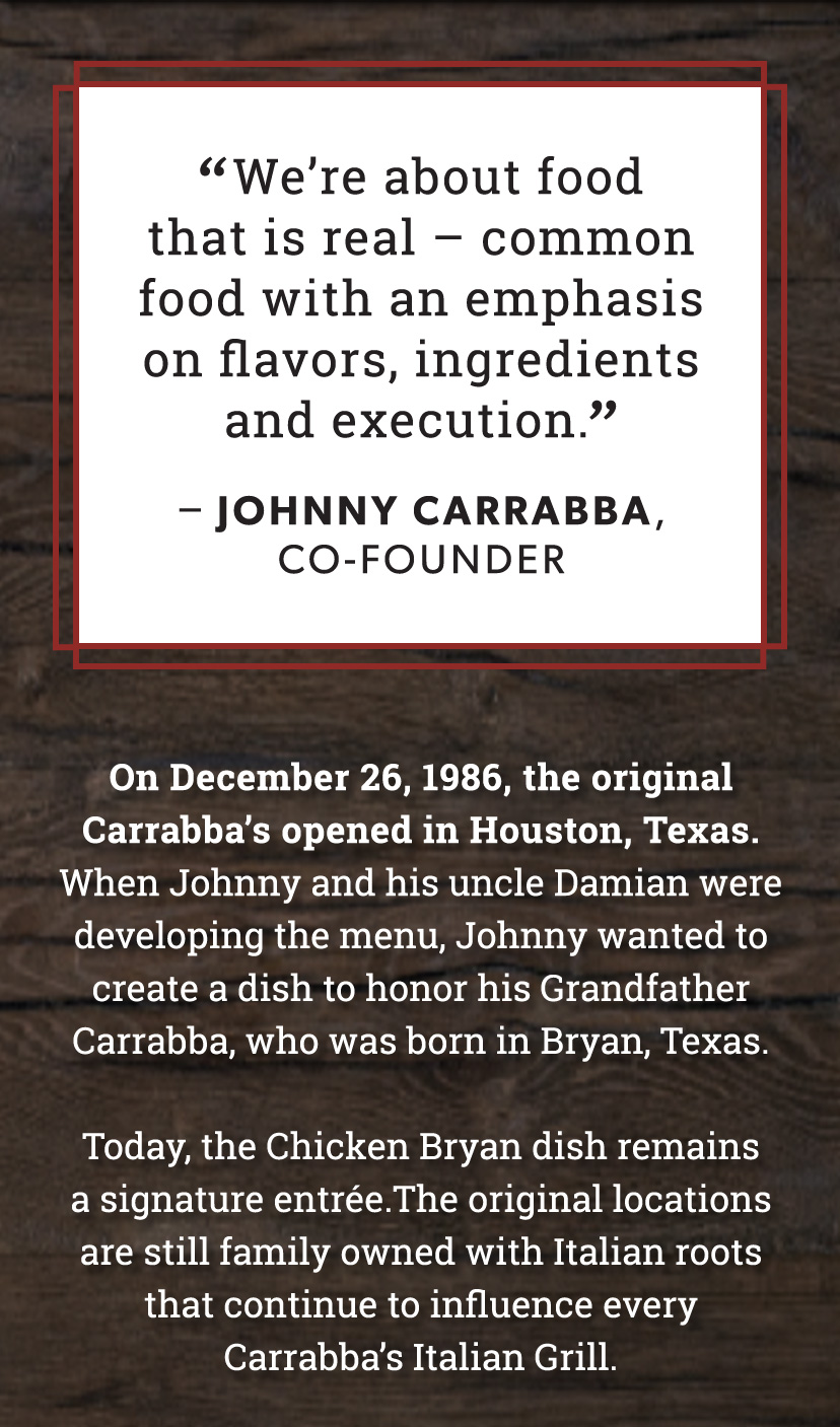 JOHNNY CARRABBA, CO-FOUNDER